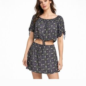 Free People Electric Love Skirt Set EUC